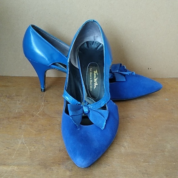 VTG Thom McAn Leather & Suede High Heels 50s/60s - Picture 1 of 12